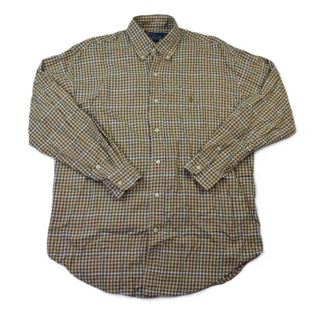 Polo Ralph Lauren Yarmouth Mens Small Plaid Cotton Button Down Pony Shirt